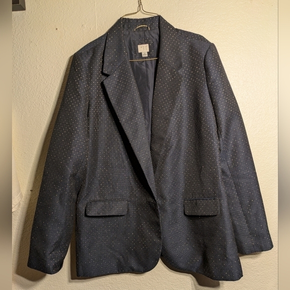 a new day Jackets & Blazers - a New Day Size 14 Stylish Navy Blazer with Gold Dots